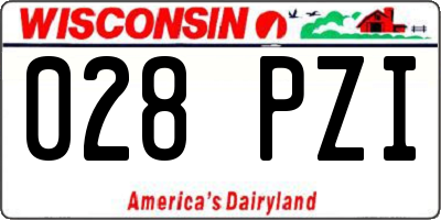 WI license plate 028PZI