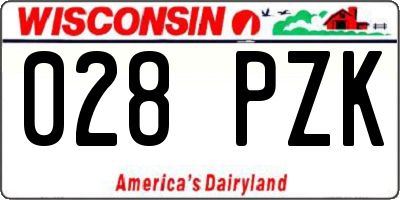 WI license plate 028PZK