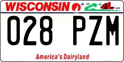 WI license plate 028PZM