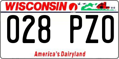 WI license plate 028PZO