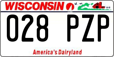 WI license plate 028PZP
