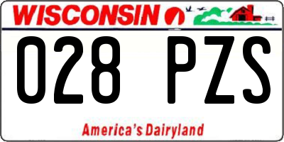 WI license plate 028PZS