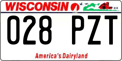 WI license plate 028PZT