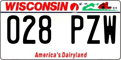WI license plate 028PZW