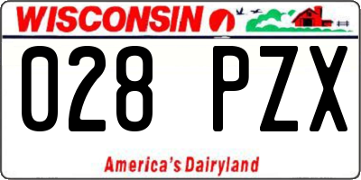 WI license plate 028PZX