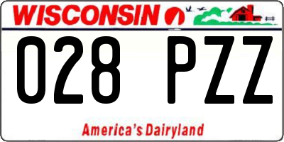 WI license plate 028PZZ