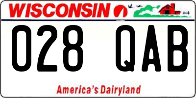 WI license plate 028QAB