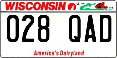 WI license plate 028QAD