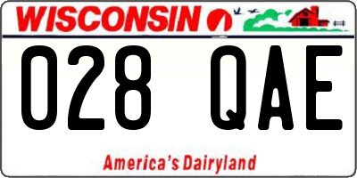 WI license plate 028QAE