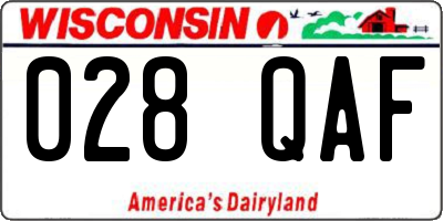 WI license plate 028QAF