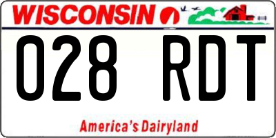 WI license plate 028RDT