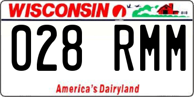 WI license plate 028RMM