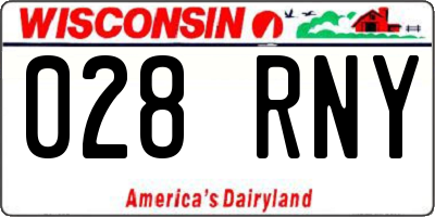 WI license plate 028RNY