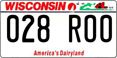 WI license plate 028ROO