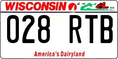 WI license plate 028RTB