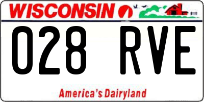 WI license plate 028RVE