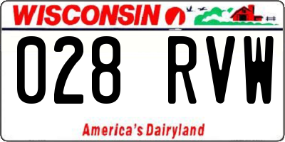 WI license plate 028RVW