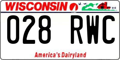 WI license plate 028RWC