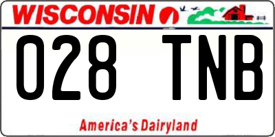 WI license plate 028TNB