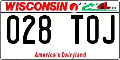WI license plate 028TOJ