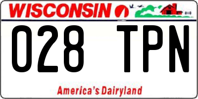WI license plate 028TPN