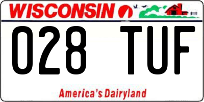 WI license plate 028TUF