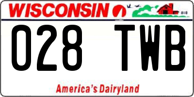 WI license plate 028TWB