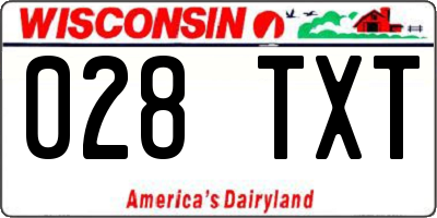 WI license plate 028TXT