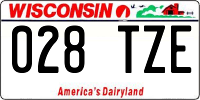 WI license plate 028TZE