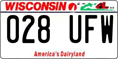 WI license plate 028UFW