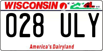 WI license plate 028ULY