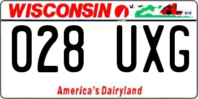 WI license plate 028UXG