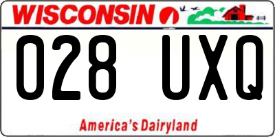 WI license plate 028UXQ