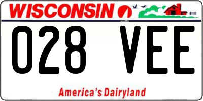 WI license plate 028VEE