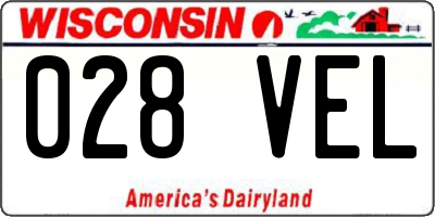 WI license plate 028VEL