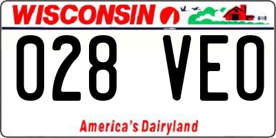 WI license plate 028VEO