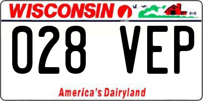 WI license plate 028VEP