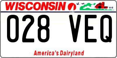 WI license plate 028VEQ