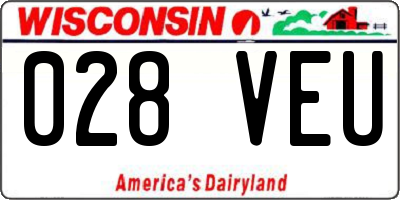 WI license plate 028VEU