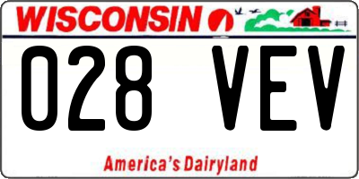 WI license plate 028VEV