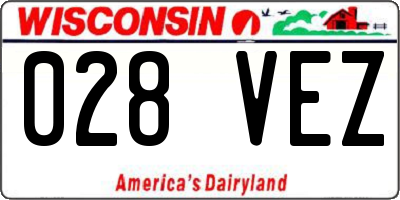 WI license plate 028VEZ