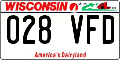WI license plate 028VFD