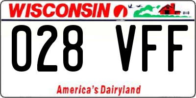 WI license plate 028VFF