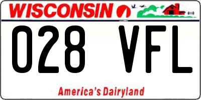 WI license plate 028VFL