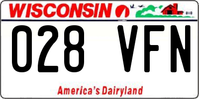 WI license plate 028VFN