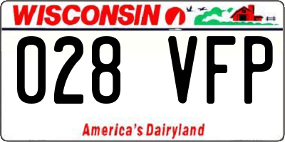 WI license plate 028VFP