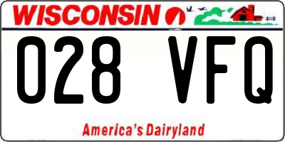 WI license plate 028VFQ