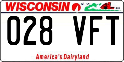 WI license plate 028VFT