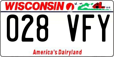 WI license plate 028VFY