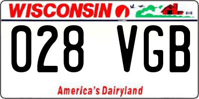 WI license plate 028VGB